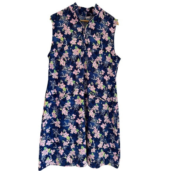 IBKUL Dresses & Skirts - IBKÜL Pinehurst 1895 Golf Dress XL Blue Pink Floral Putter Boy UPF 50+ Cooling
